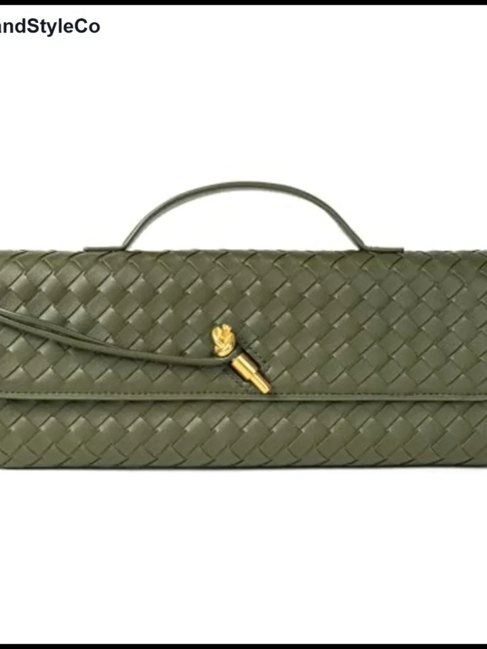 Woven Faux Leather Evening Clutch Crossbody Bag Adjustable Strap